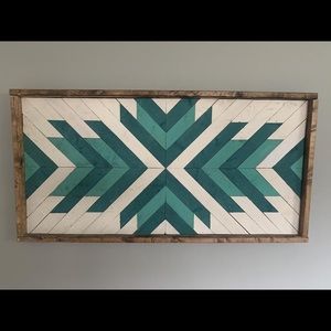 Teal Tones Custom Wood Wall Art 48”x24”